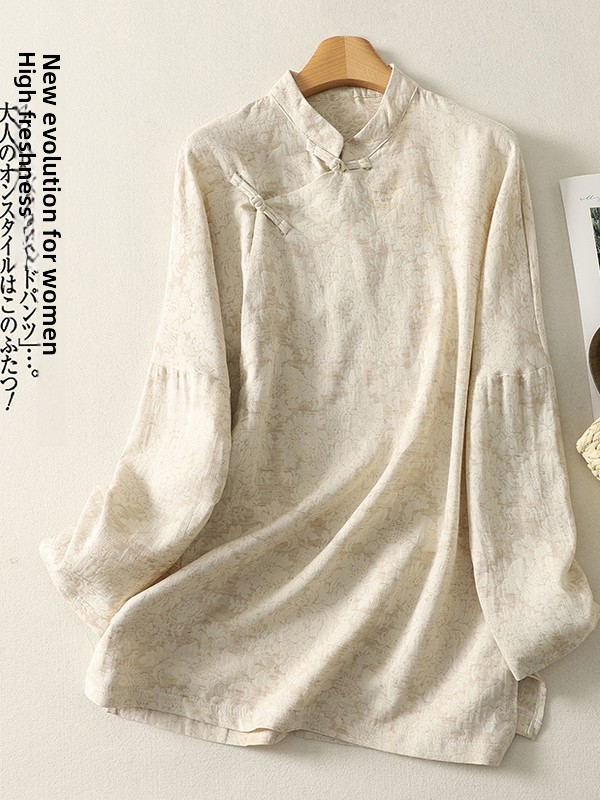 Embroidery Cotton Shirt - Koszula z bawełny i lnu w