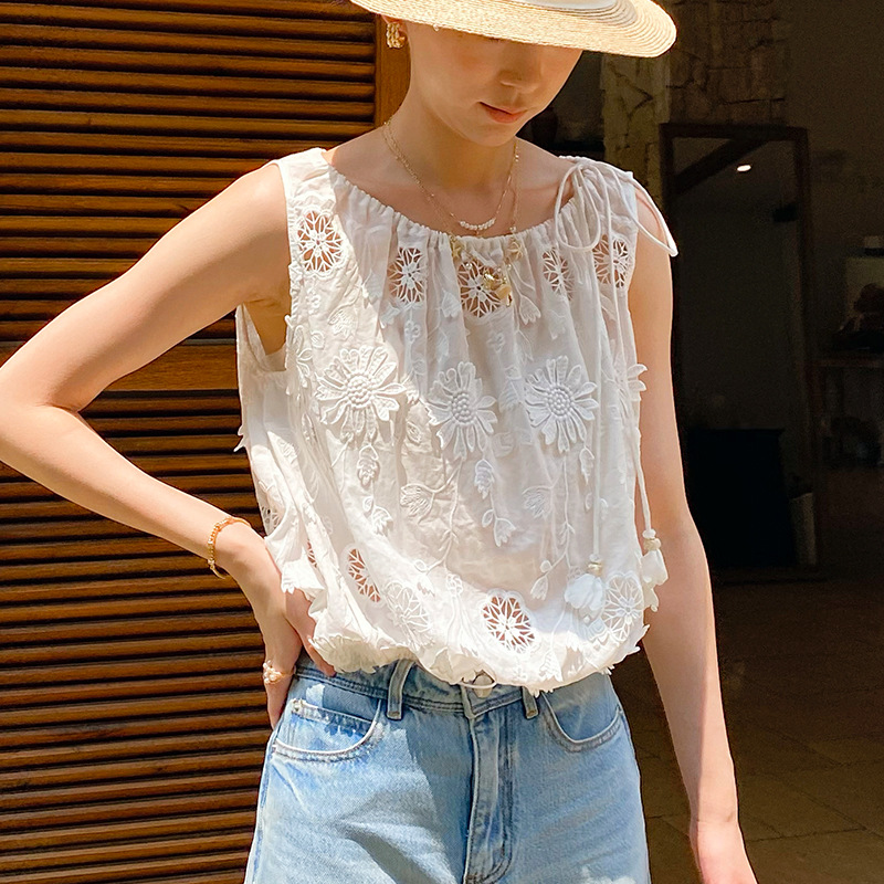 Bluzka damska w stylu francusk – Embroidery Cotton Shirt recenzja i cena